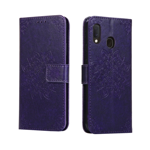 

For Galaxy A20e & A202F Embossed Kaleidoscope Flower Horizontal Flip Leather Case with Holder & Card Slots & Wallet(Purple)