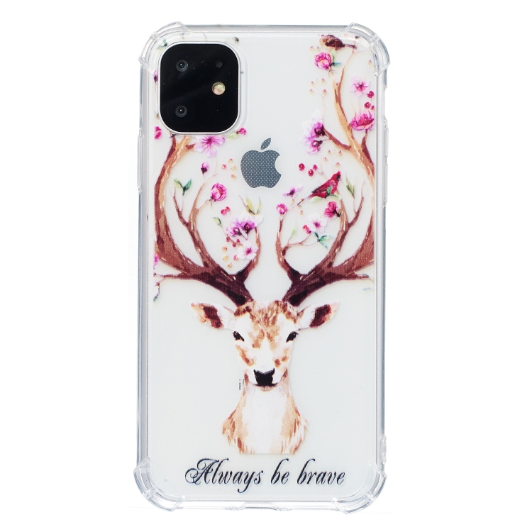 

For iPhone 11 Anti-Drop Pattern TPU Phone Case(Letter Deer)