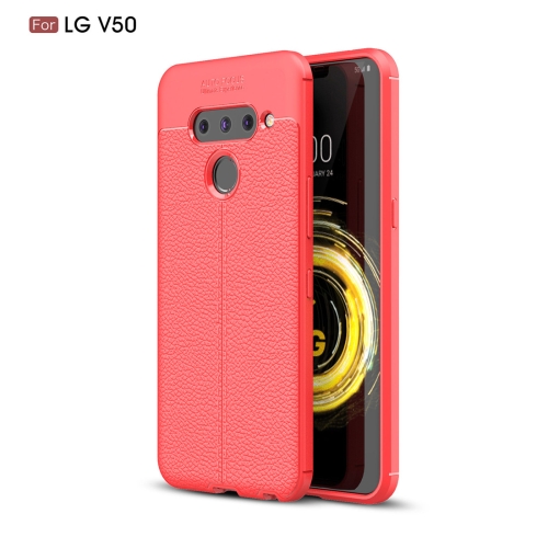 

For LG V50 ThinQ Litchi Texture TPU Shockproof Case(Red)