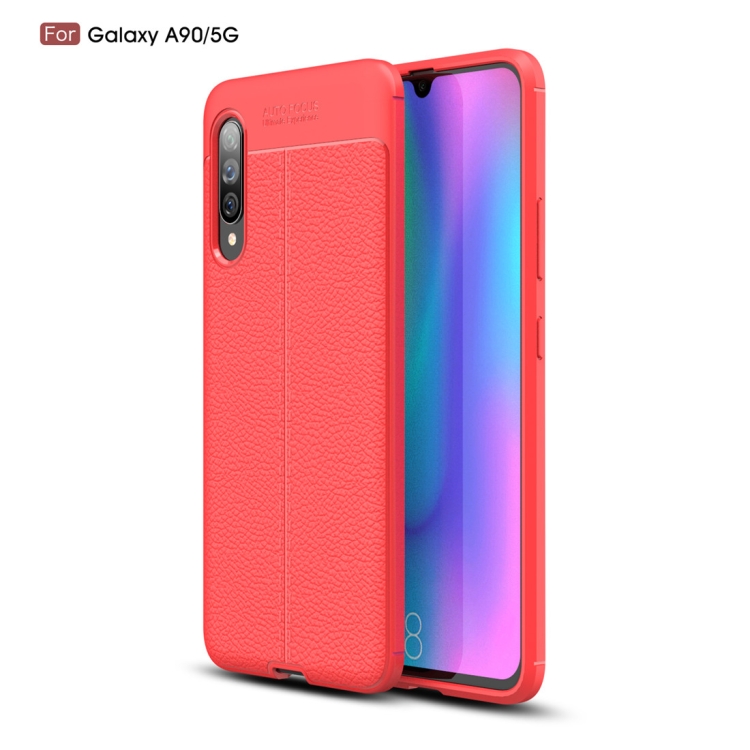 

For Galaxy A90 5G Litchi Texture TPU Shockproof Case(Red)