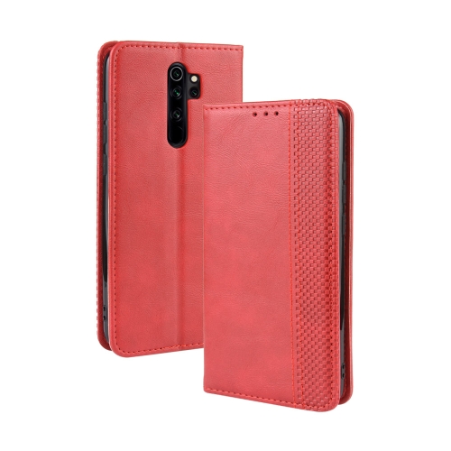 

For Xiaomi Redmi Note 8 Pro Magnetic Buckle Retro Crazy Horse Texture Horizontal Flip Leather Case with Holder & Card Slots & Photo Frame(Red)