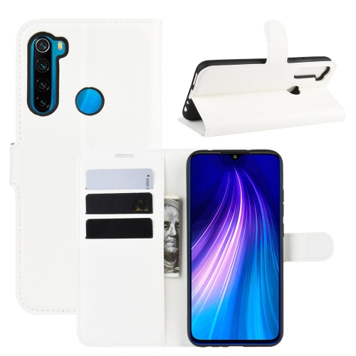 

For Xiaomi Redmi Note 8 Litchi Texture Horizontal Flip Leather Case with Wallet & Holder & Card Slots(White)