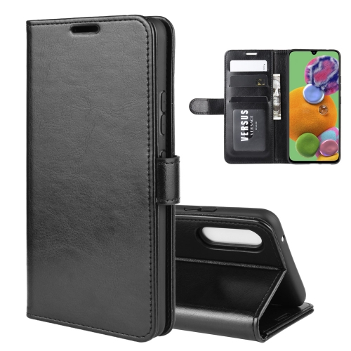 

For Galaxy A90 5G R64 Texture Single Fold Horizontal Flip Leather Case with Holder & Card Slots & Wallet(Black)