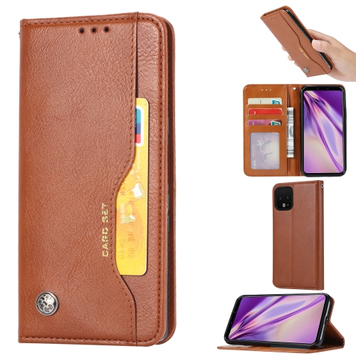 

For Google Pixel 4 XL Knead Skin Texture Horizontal Flip Leather Case with Photo Frame & Holder & Card Slots & Wallet(Brown)