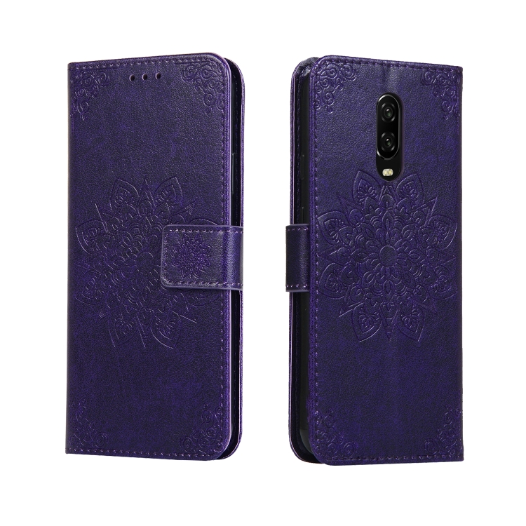 

For OnePlus 6T Embossed Kaleidoscope Flower Horizontal Flip Leather Case with Holder & Card Slots & Wallet(Purple)