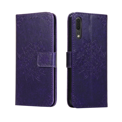 

For Huawei P20 Embossed Kaleidoscope Flower Horizontal Flip Leather Case with Holder & Card Slots & Wallet(Purple)