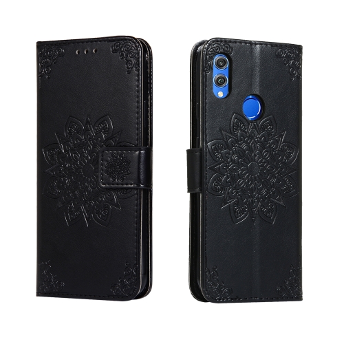 

For Huawei Honor 10 Lite Embossed Kaleidoscope Flower Horizontal Flip Leather Case with Holder & Card Slots & Wallet(Black)