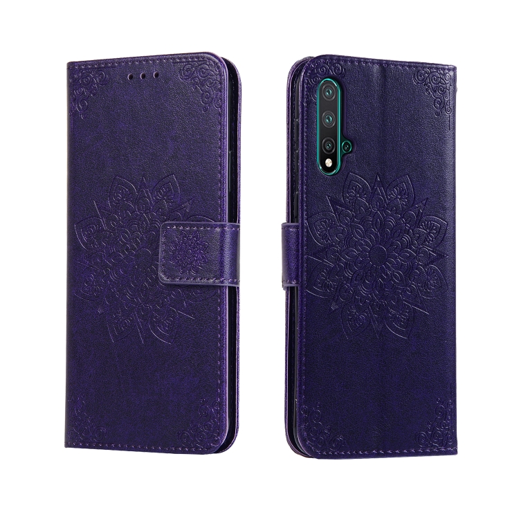 

For Huawei Nova 5 & Nova 5 Pro Embossed Kaleidoscope Flower Horizontal Flip Leather Case with Holder & Card Slots & Wallet(Purple)
