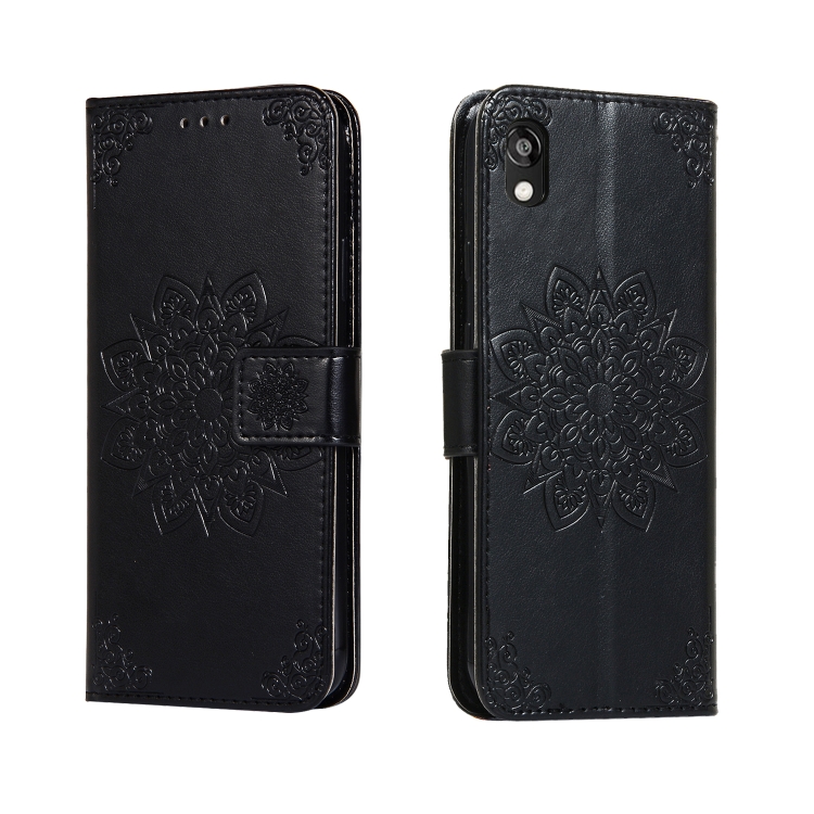 

For Huawei Honor 8s Embossed Kaleidoscope Flower Horizontal Flip Leather Case with Holder & Card Slots & Wallet(Black)