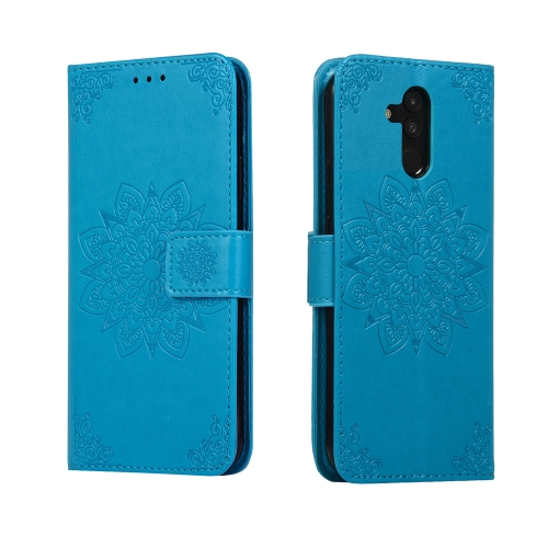 

For Huawei Mate 20 Lite Embossed Kaleidoscope Flower Horizontal Flip Leather Case with Holder & Card Slots & Wallet(Blue)