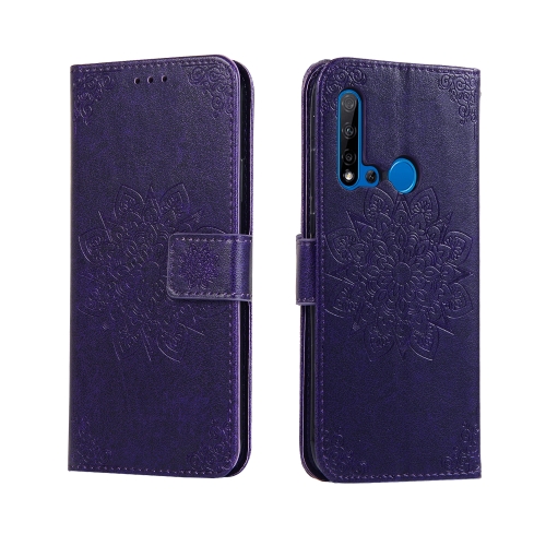 

For Huawei P20 Lite 2019 Embossed Kaleidoscope Flower Horizontal Flip Leather Case with Holder & Card Slots & Wallet(Purple)