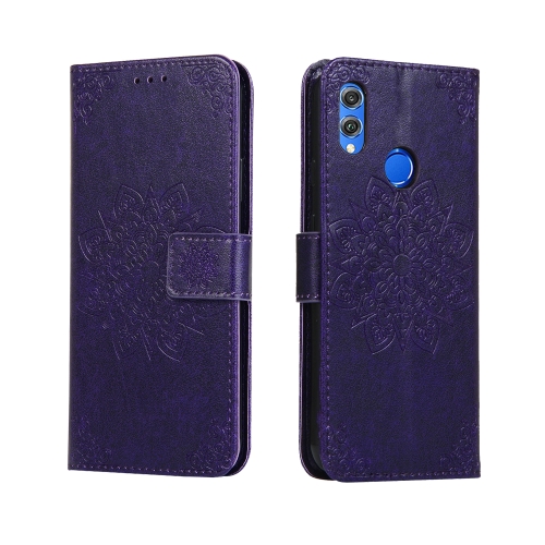 

For Huawei P Smart 2019 Embossed Kaleidoscope Flower Horizontal Flip Leather Case with Holder & Card Slots & Wallet(Purple)
