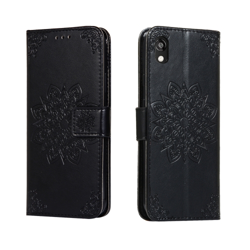 

For Huawei Y5 Prime 2019 Embossed Kaleidoscope Flower Horizontal Flip Leather Case with Holder & Card Slots & Wallet(Black)