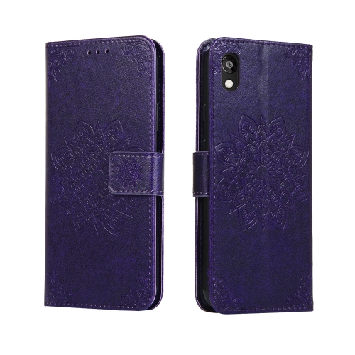 

For Huawei Y5 Prime 2019 Embossed Kaleidoscope Flower Horizontal Flip Leather Case with Holder & Card Slots & Wallet(Purple)