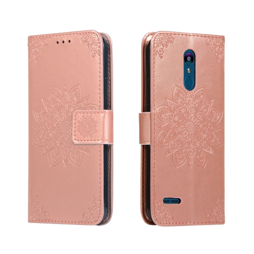 

For LG K8 2018 EU Embossed Kaleidoscope Flower Horizontal Flip Leather Case with Holder & Card Slots & Wallet(Rose Gold)