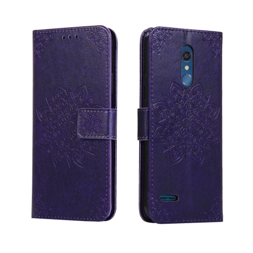 

For LG K10 2018 Embossed Kaleidoscope Flower Horizontal Flip Leather Case with Holder & Card Slots & Wallet(Purple)