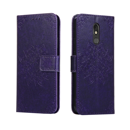 

For LG K40 & K12 Plus Embossed Kaleidoscope Flower Horizontal Flip Leather Case with Holder & Card Slots & Wallet(Purple)