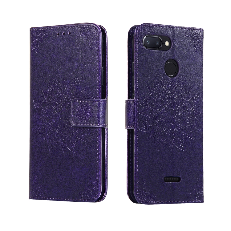 

For Xiaomi Redmi 6 Embossed Kaleidoscope Flower Horizontal Flip Leather Case with Holder & Card Slots & Wallet(Purple)