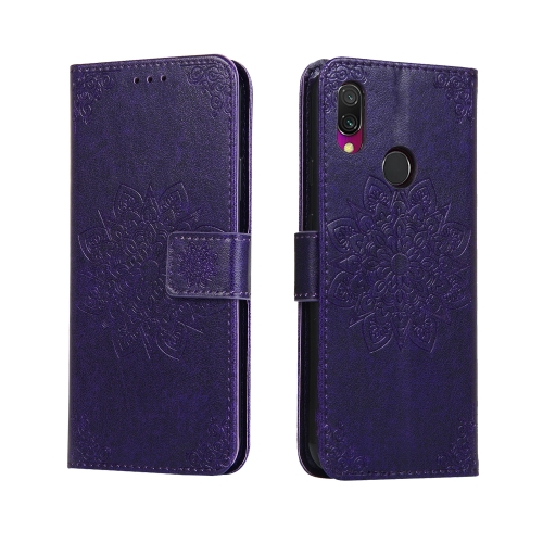 

For Xiaomi Redmi 7 Embossed Kaleidoscope Flower Horizontal Flip Leather Case with Holder & Card Slots & Wallet(Purple)