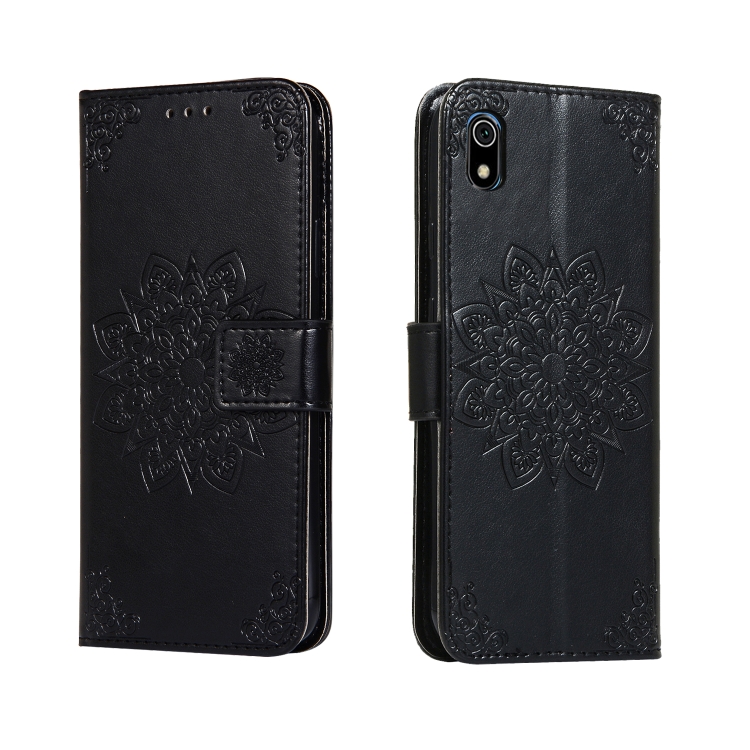 

For Xiaomi Redmi 7A Embossed Kaleidoscope Flower Horizontal Flip Leather Case with Holder & Card Slots & Wallet(Black)