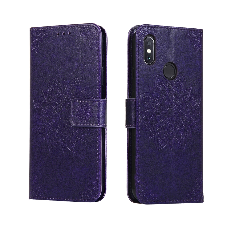 

For Xiaomi Redmi Note 5 Embossed Kaleidoscope Flower Horizontal Flip Leather Case with Holder & Card Slots & Wallet(Purple)