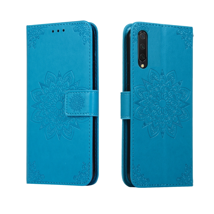 

For Xiaomi CC9 & A3 Lite Embossed Kaleidoscope Flower Horizontal Flip Leather Case with Holder & Card Slots & Wallet(Blue)