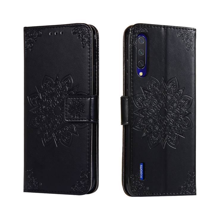 

For Xiaomi CC9e & A3 Embossed Kaleidoscope Flower Horizontal Flip Leather Case with Holder & Card Slots & Wallet(Black)