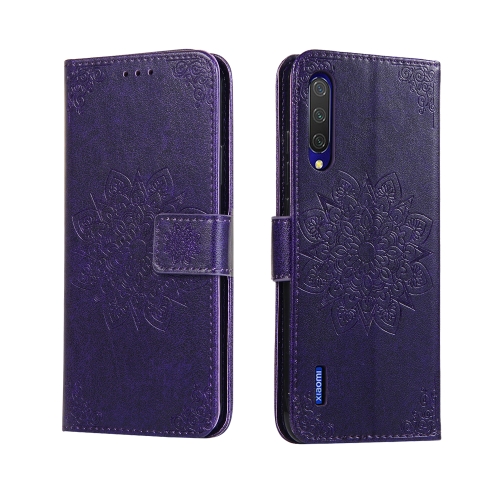 

For Xiaomi CC9e & A3 Embossed Kaleidoscope Flower Horizontal Flip Leather Case with Holder & Card Slots & Wallet(Purple)