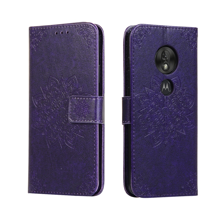

For Moto G7 Play EU Embossed Kaleidoscope Flower Horizontal Flip Leather Case with Holder & Card Slots & Wallet(Purple)