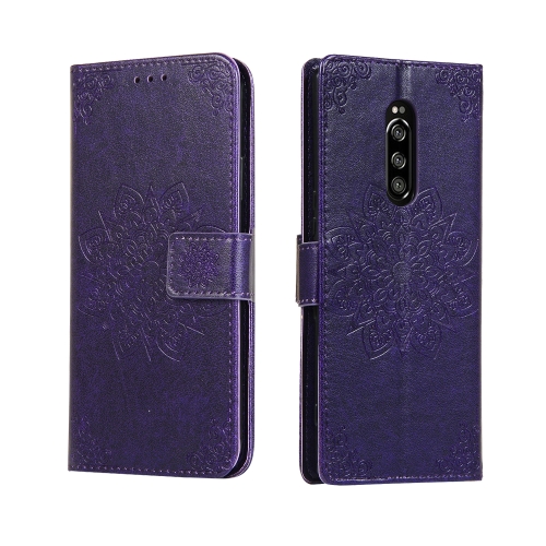 

For Sony Xperia 1 & XZ4 Embossed Kaleidoscope Flower Horizontal Flip Leather Case with Holder & Card Slots & Wallet(Purple)
