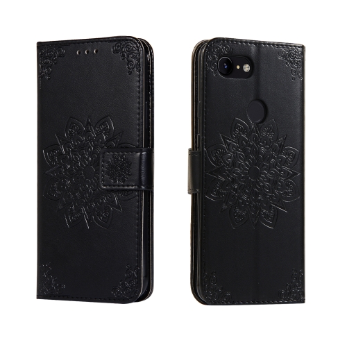 

For Google Pixel 3 Embossed Kaleidoscope Flower Horizontal Flip Leather Case with Holder & Card Slots & Wallet(Black)