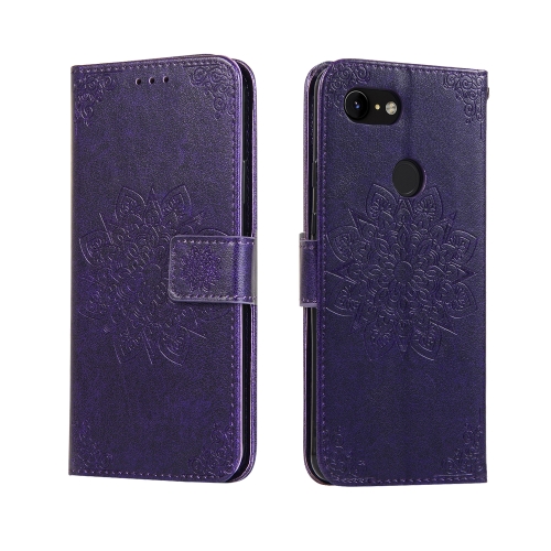 

For Google Pixel 3 Embossed Kaleidoscope Flower Horizontal Flip Leather Case with Holder & Card Slots & Wallet(Purple)