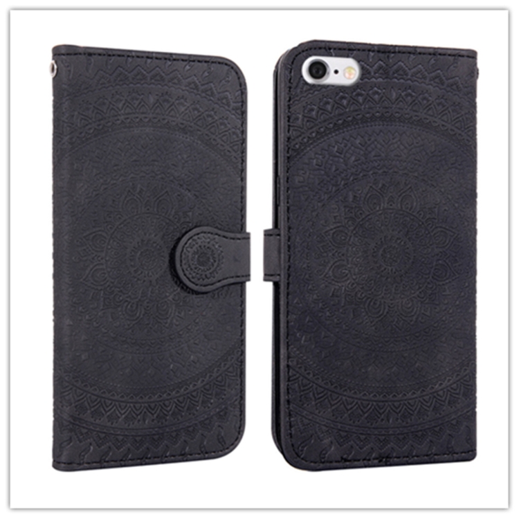 

For iPhone 6 Pressed Printing Pattern Horizontal Flip PU Leather Case , with Holder & Card Slots & Wallet & & Lanyard(Black)