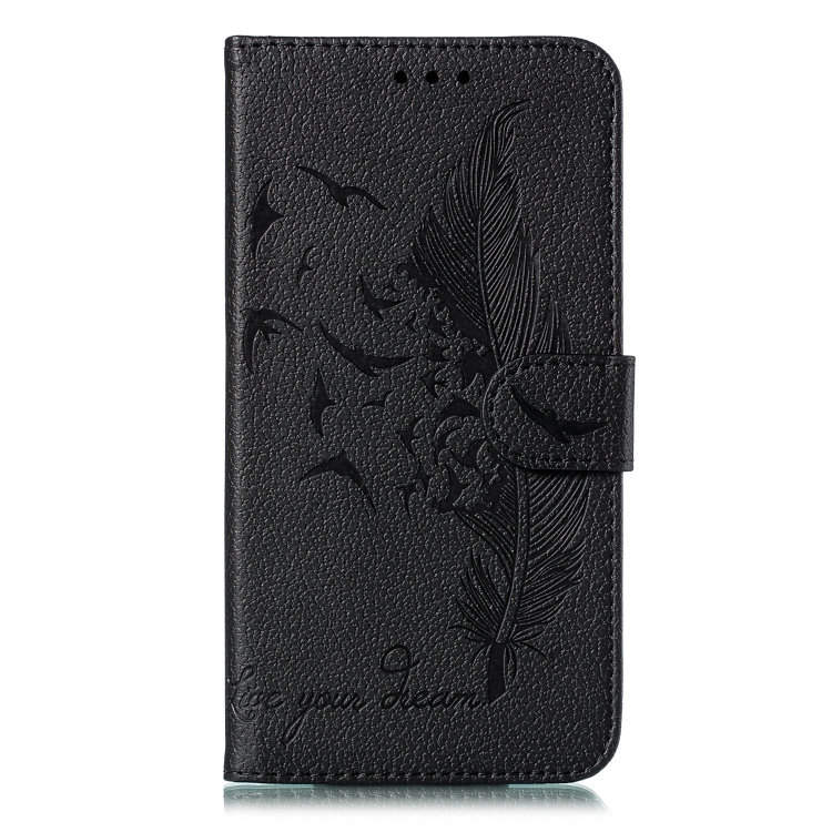 

Feather Pattern Litchi Texture Horizontal Flip Leather Case with Wallet & Holder & Card Slots For Xiaomi Redmi Note 8 Pro(Black)