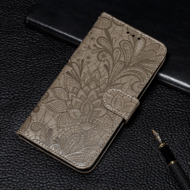 

For Huawei Mate 30 Pro Lace Flower Embossing Pattern Horizontal Flip Leather Case , with Holder & Card Slots & Wallet & Photo Frame & Lanyard(Gray)