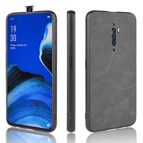 

For Oppo Reno2 Z Shockproof Sheep Skin PC + PU + TPU Case(Black)