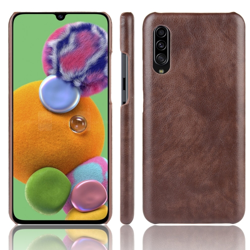 

For Galaxy A90 5G Shockproof Litchi Texture PC + PU Case(Brown)