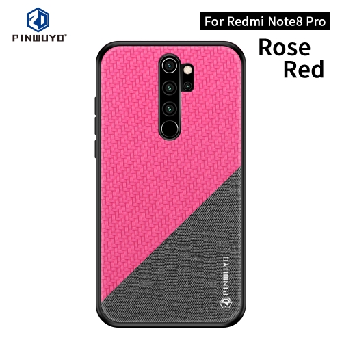 

For Xiaomi RedMi Note 8 Pro PINWUYO Rong Series Shockproof PC + TPU+ Chemical Fiber Cloth Protective Cover(Red)