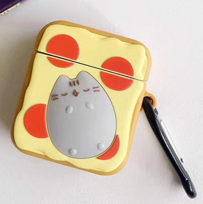 

For Apple AirPods 1/2 Gen Universal Wireless Toaster Cat And Donut Cat Bluetooth Headphone Protective Case(Toast)