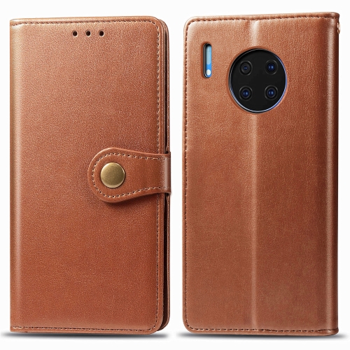 

For HUAWEI Mate 30 Pro Hat-Prince Litchi Texture Horizontal Flip Leather Case with Card Slots(Brown)