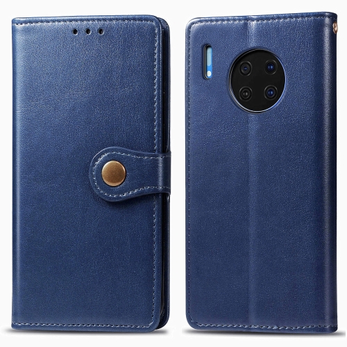 

For Huawei Mate 30 Hat-Prince Litchi Texture Horizontal Flip Leather Case with Card Slots Dark Blue