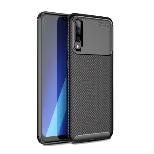 

For Galaxy A70s Carbon Fiber Texture Shockproof TPU Case(Black)