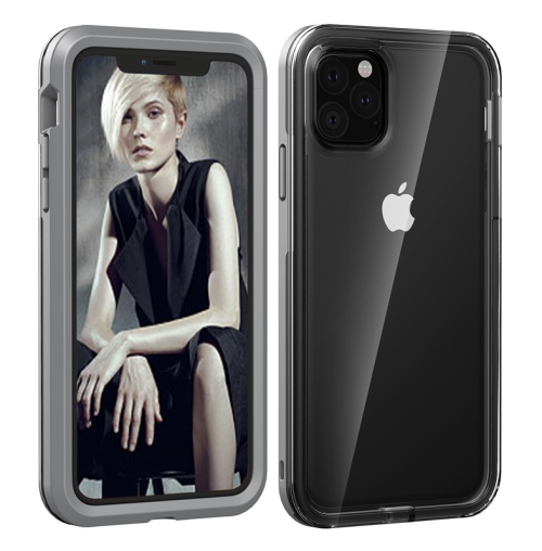 

For iPhone 11 Pro 2 in 1 TPU+PC Solid Color Combination Drop(Black+Grey)