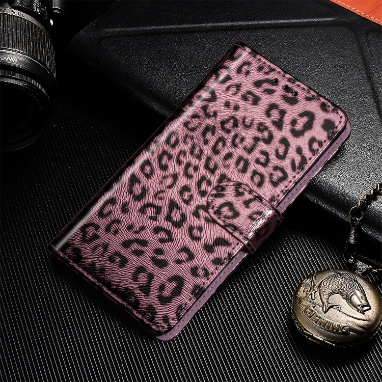 

For iPhone 11 Leopard Flip Stand Mobile Phone Case with Lanyard Card Slot Photo Frame(Rose Gold)