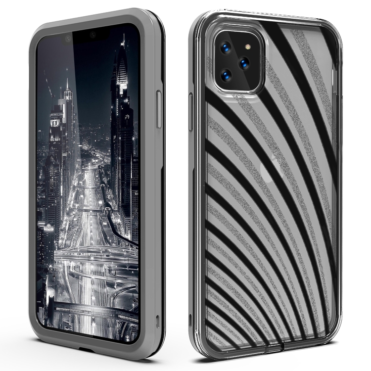 

For iPhone 11 Pro 2 in 1 TPU+PC Solid Color Combination Drop(Grey+Black)