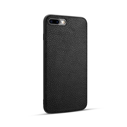 

For iPhone 8 Plus / 7 Plus Litchi PU Leather Anti-falling TPU Protective Case(Black)