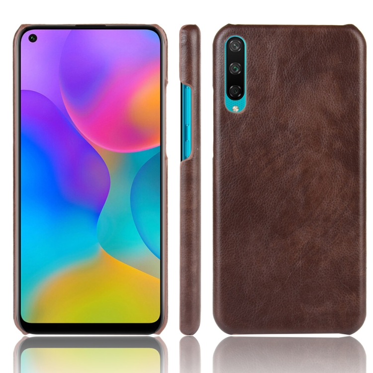 

For Huawei Honor Play 3 Shockproof Litchi Texture PC + PU Case(Brown)