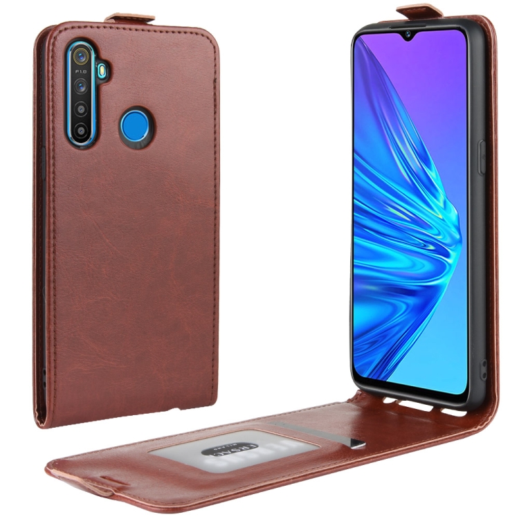 

For OPPO Realme 5 Crazy Horse Vertical Flip Leather Protective Case(Brown)