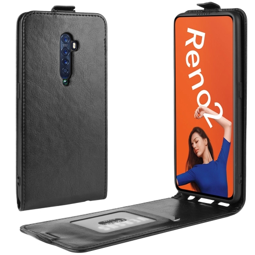 

For OPPO RENO2 Crazy Horse Vertical Flip Leather Protective Case(Black)