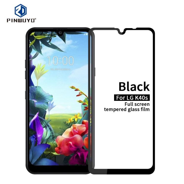

For LG K40s PINWUYO 9H 2.5D Full Screen Tempered Glass Film(Black)